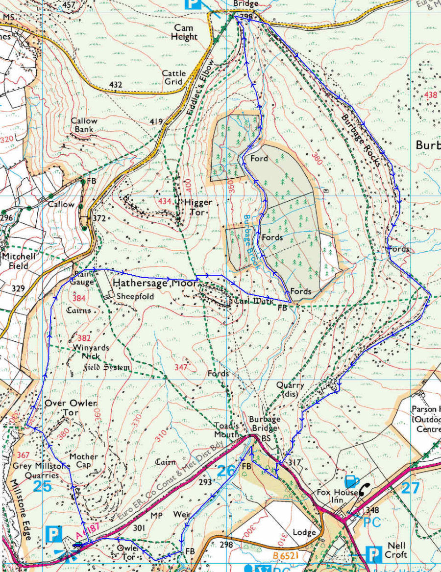 Over Owler Tor England Map